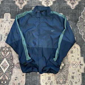 Vintage Nike Blue and Green Windbreaker Jacket